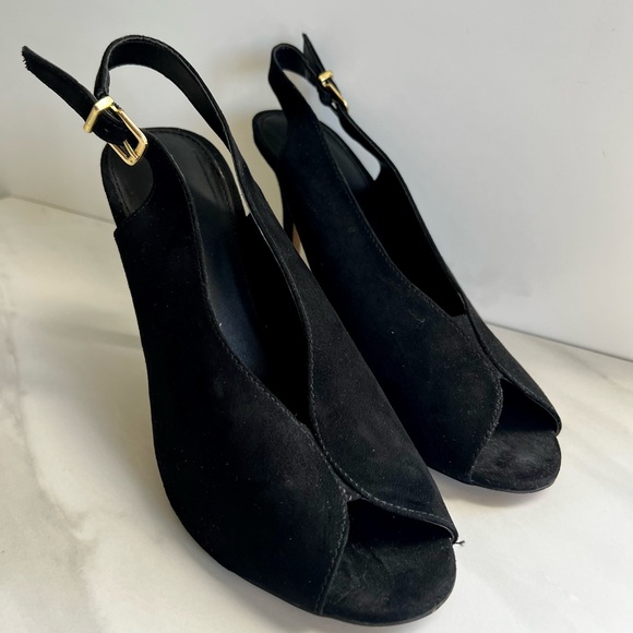 Black Peep-Toe Heels - Size 9 - Picture 3 of 3